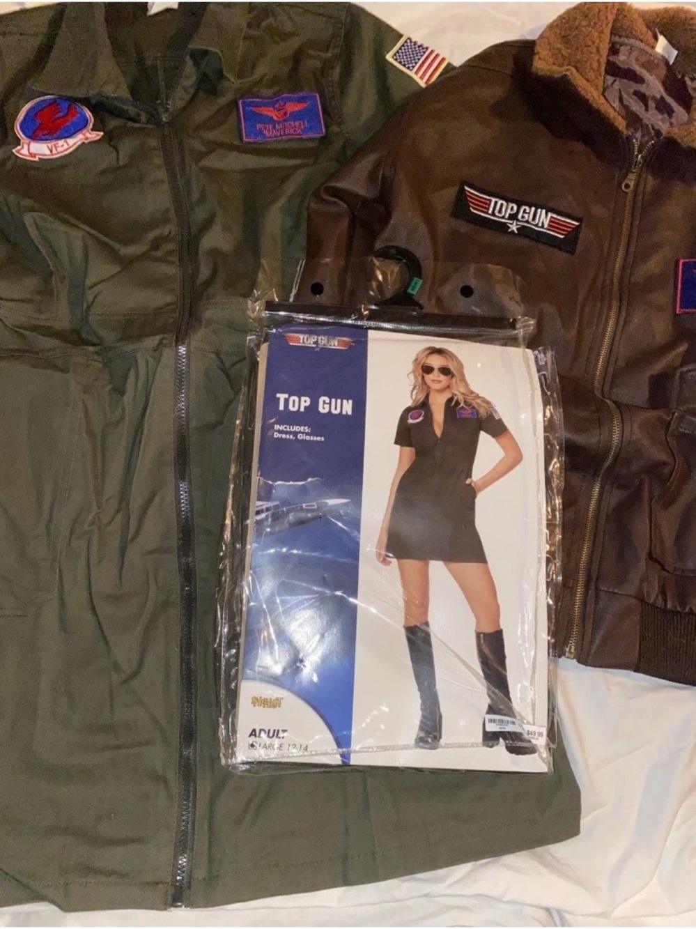 Women’s Top Gun Costume (size L) W Matching Jacket (size Small)
